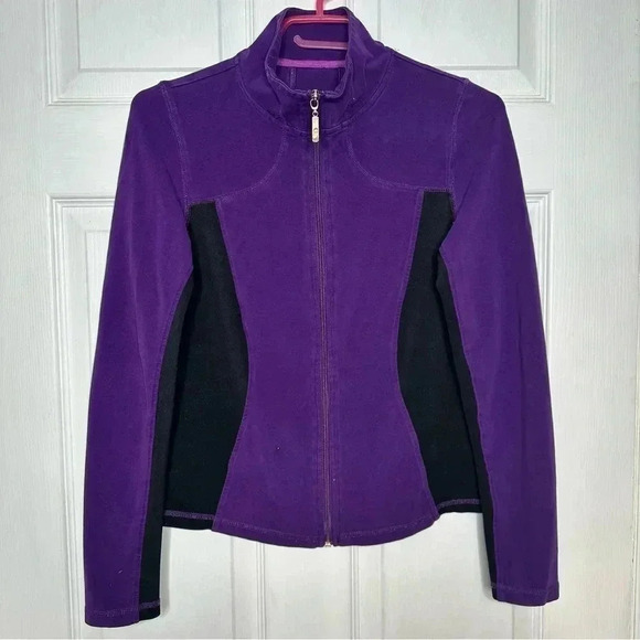 Smart Set Tops - Smart Set Sweatshirt Zip Up Purple & Black  Size Small